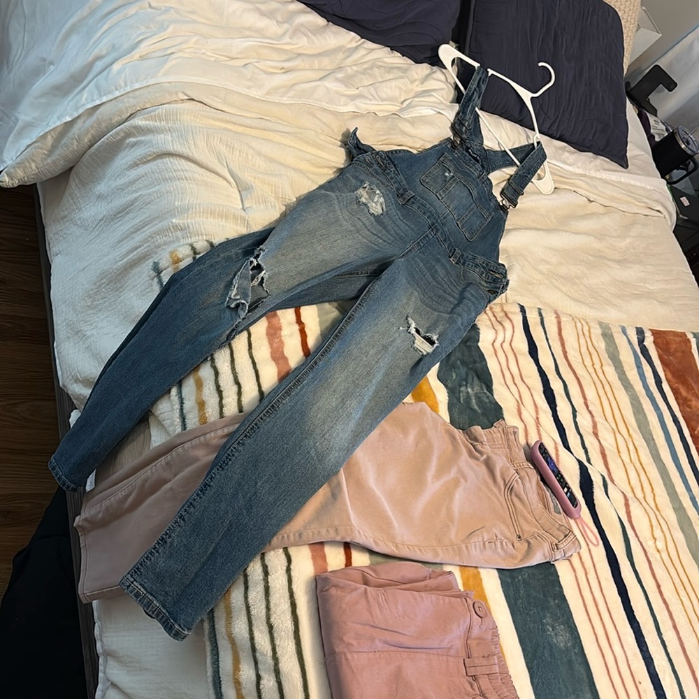 Distressed Jean overalls!